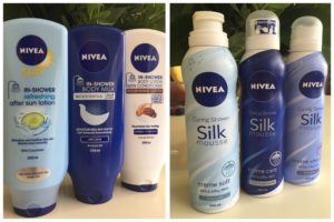 I bad med Nivea både lotion og mousse